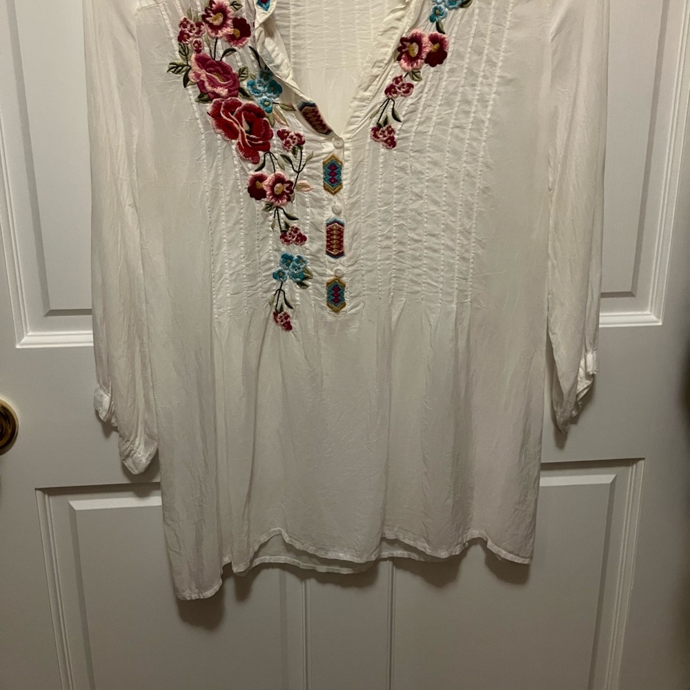 Johnny Was Tunic Floral Blouse S